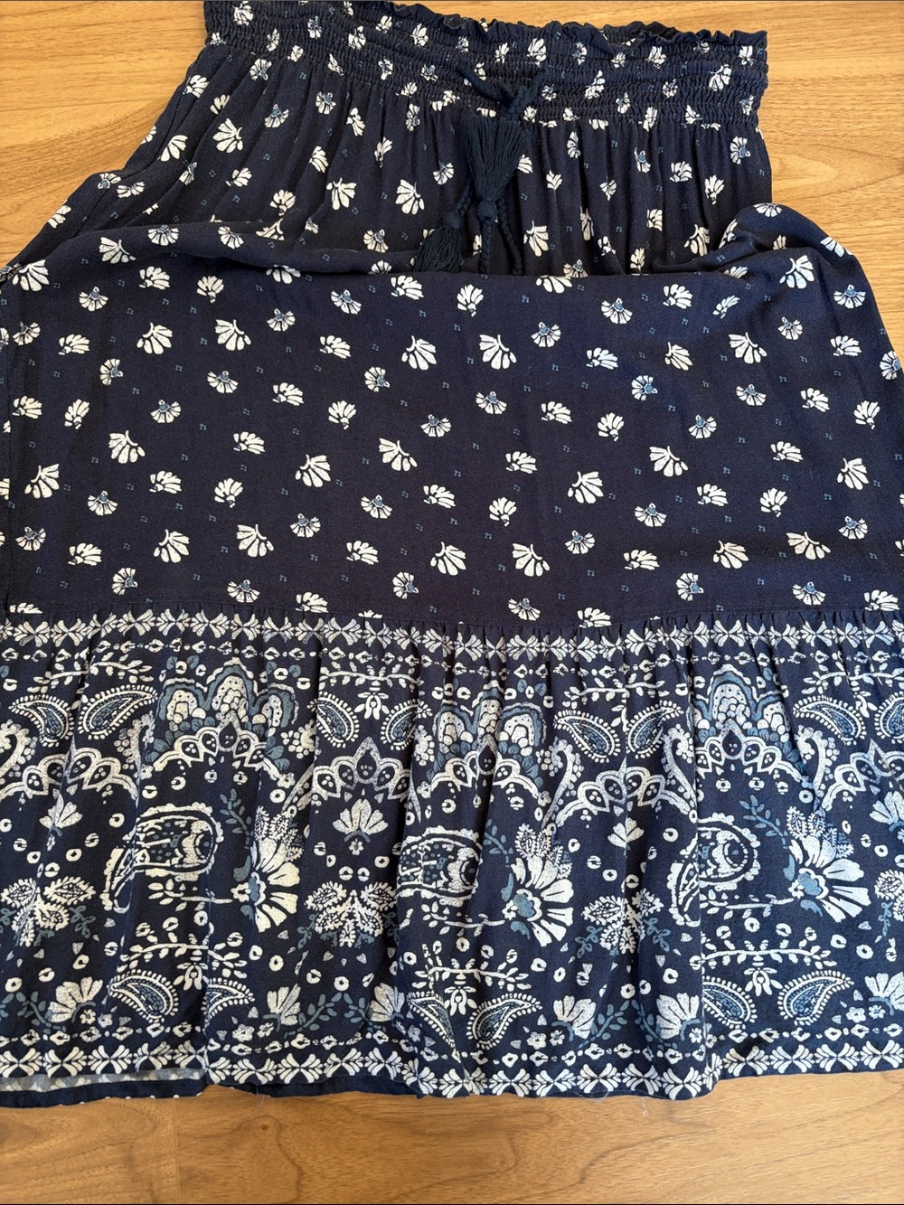 Floral Print Midi Skirt smocked cottagecore - Picture 9 of 11